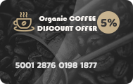 Organic Coffee , discount card